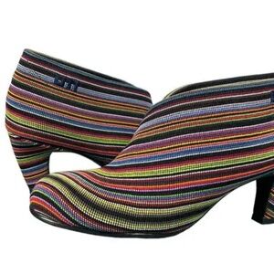 United Nude Fold Mid Bootie Multicolored Stripe Size 7.5 (37) Ankle Boot